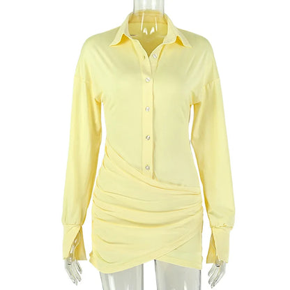 Women's Ruched Long Sleeve Bodycon Mini Dress - Additional View 7