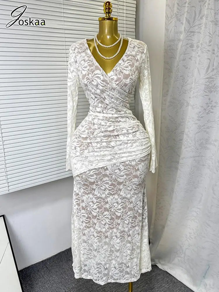 Joskaa Lace Long Sleeve Bodycon Maxi Dress - maxi dress image 1