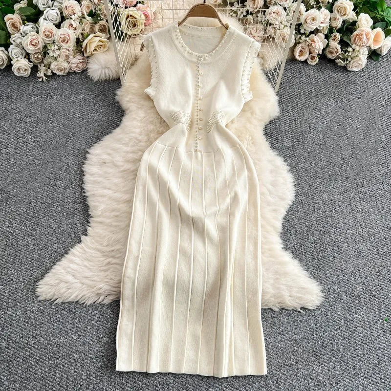 Women's Sleeveless Pleated Bodycon Dress
