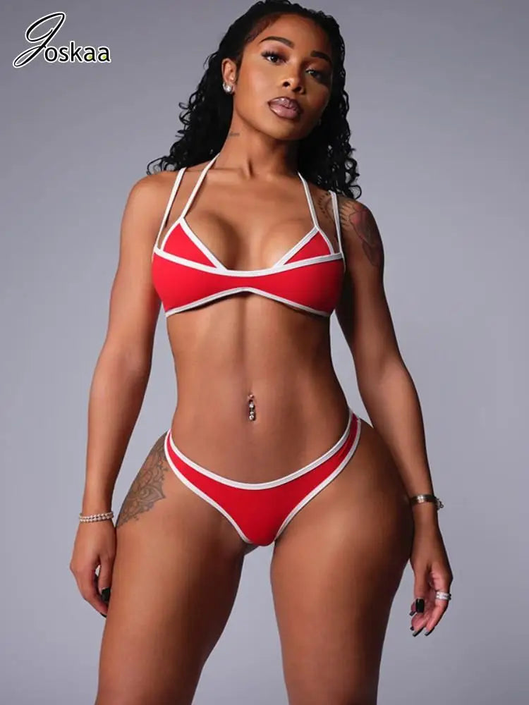 Women's Swimwear Patchwork Piece Bikini Set – Women's Fashion Wholesale – Front View
