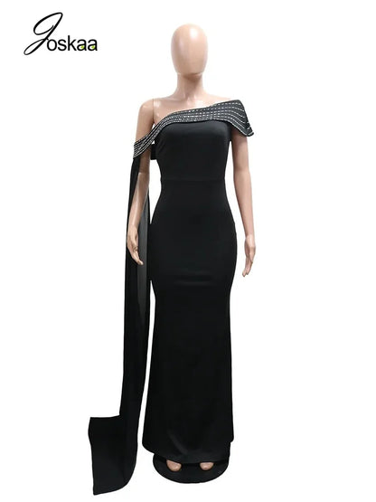 Women's Rhinestone Sleeveless Bodycon Maxi Dress 350852 – Back View