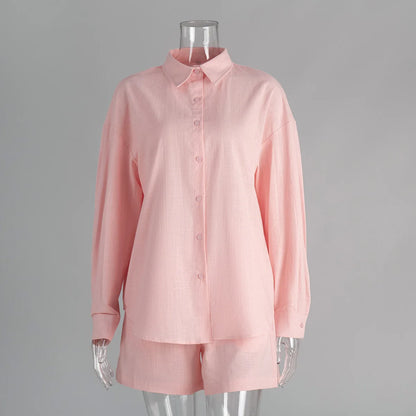 Women's Long Sleeve Comfort Lapel Full Two Piece Set