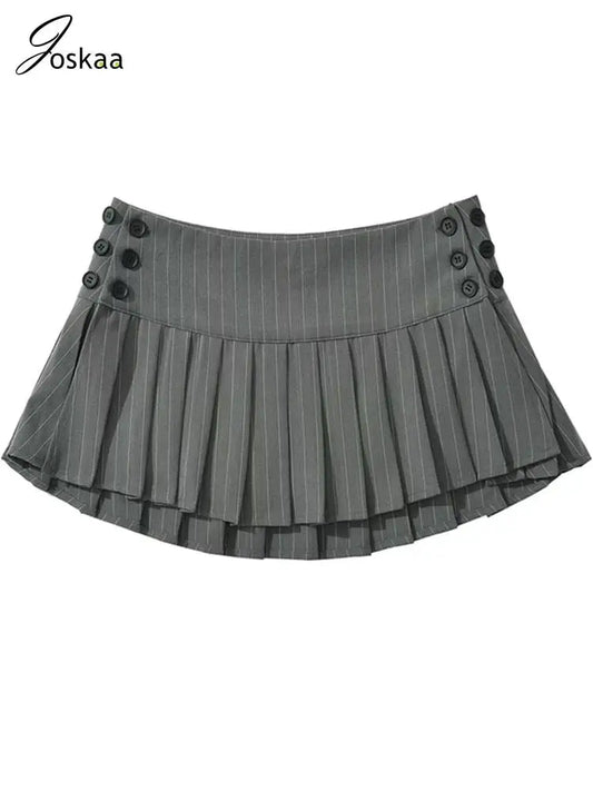 Women's Stripe Mini Pleated Striped Skirt – Women's Fashion Wholesale – Front View
