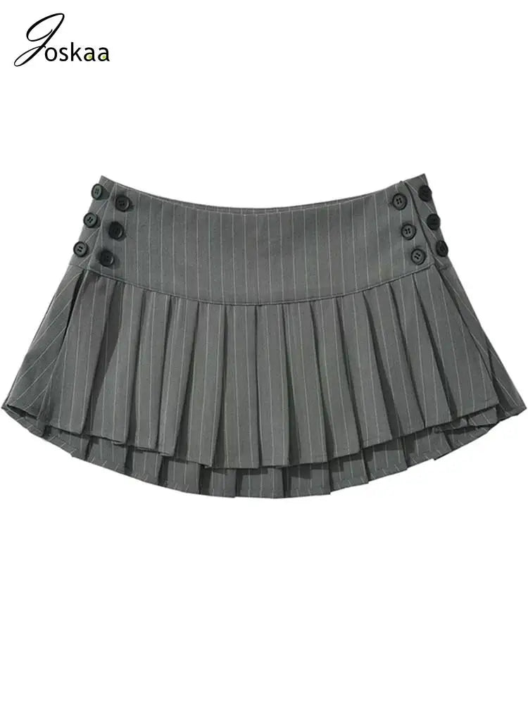 Women's Stripe Mini Pleated Striped Skirt – Women's Fashion Wholesale – Front View