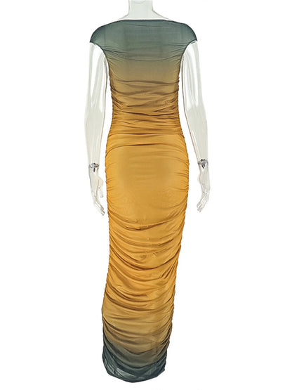 Joskaa Mesh Ruched Bodycon Maxi Dress - maxi dress image 4
