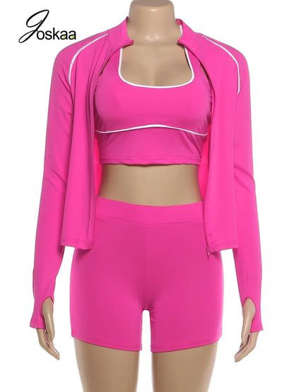 Women's Long Sleeve High Waist Two Piece Set - Back View
