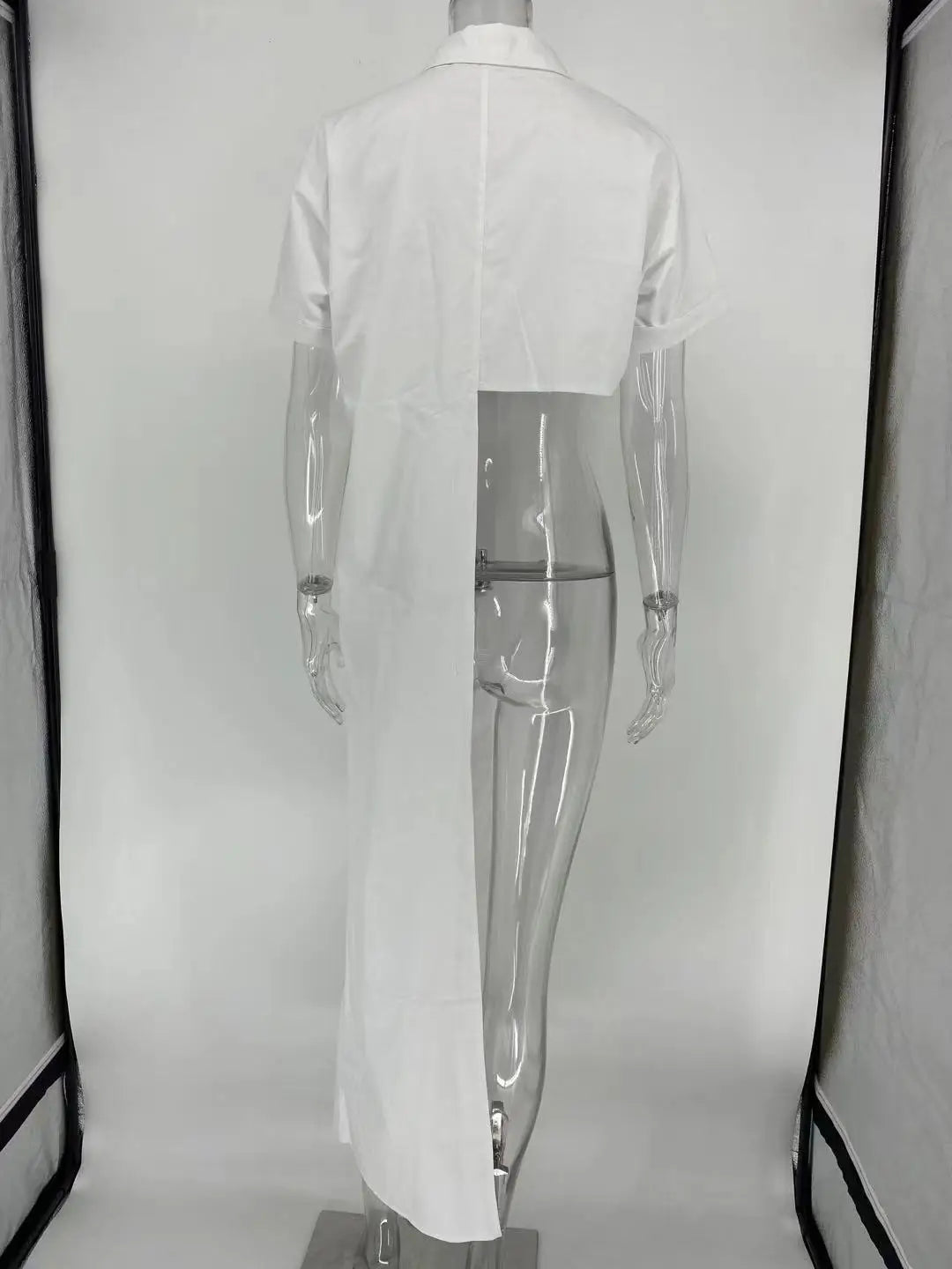 Women's Short Sleeve Shirt Tees White Top Long Sleeve – Detail View
