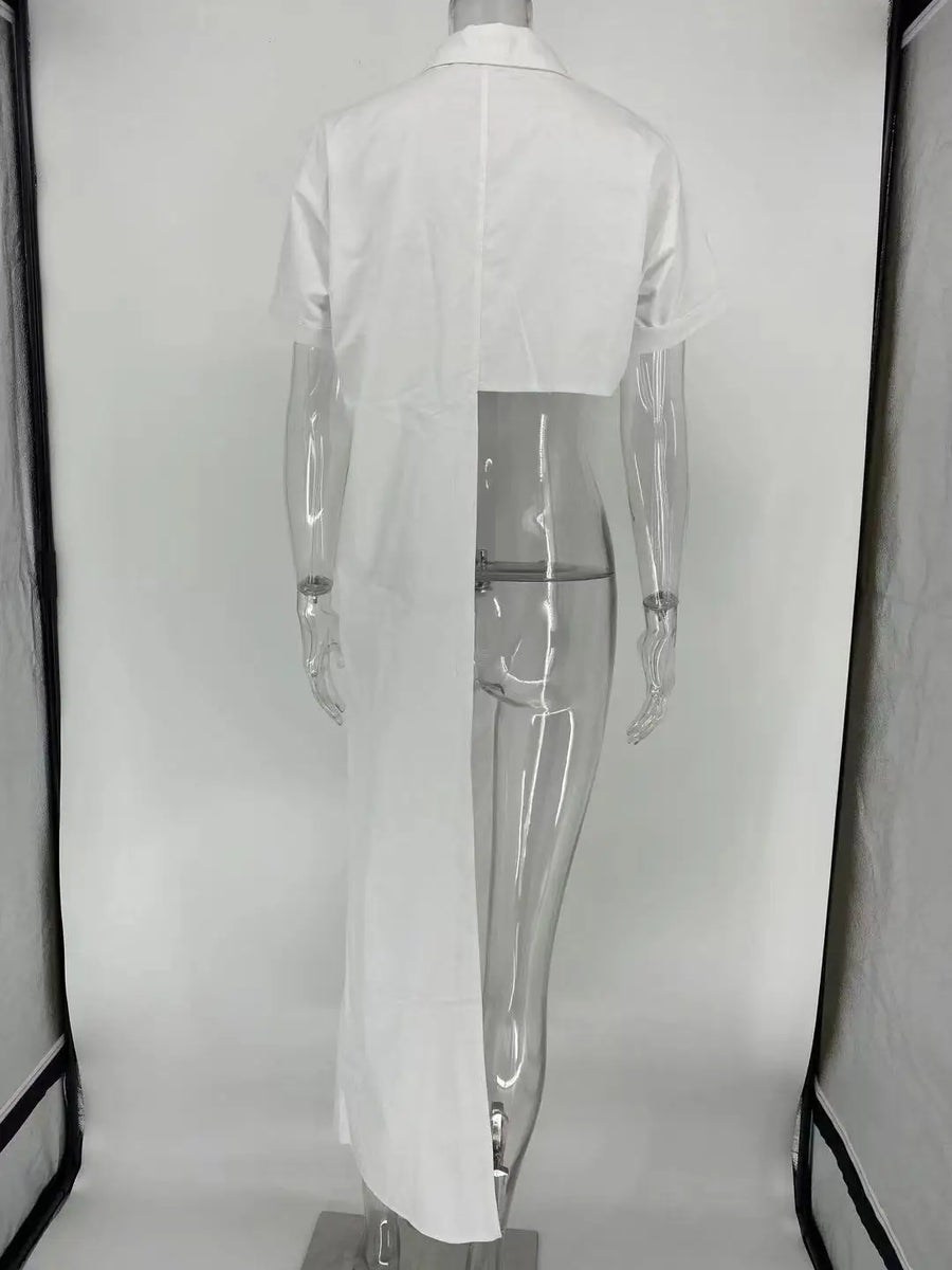 Women's Short Sleeve Shirt Tees White Top Long Sleeve – Detail View