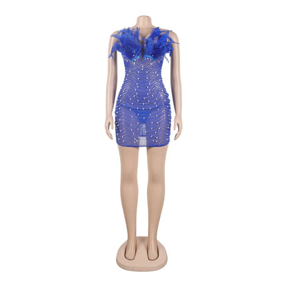 Wholesale Women's Rhinestone Strapless Mini Dress