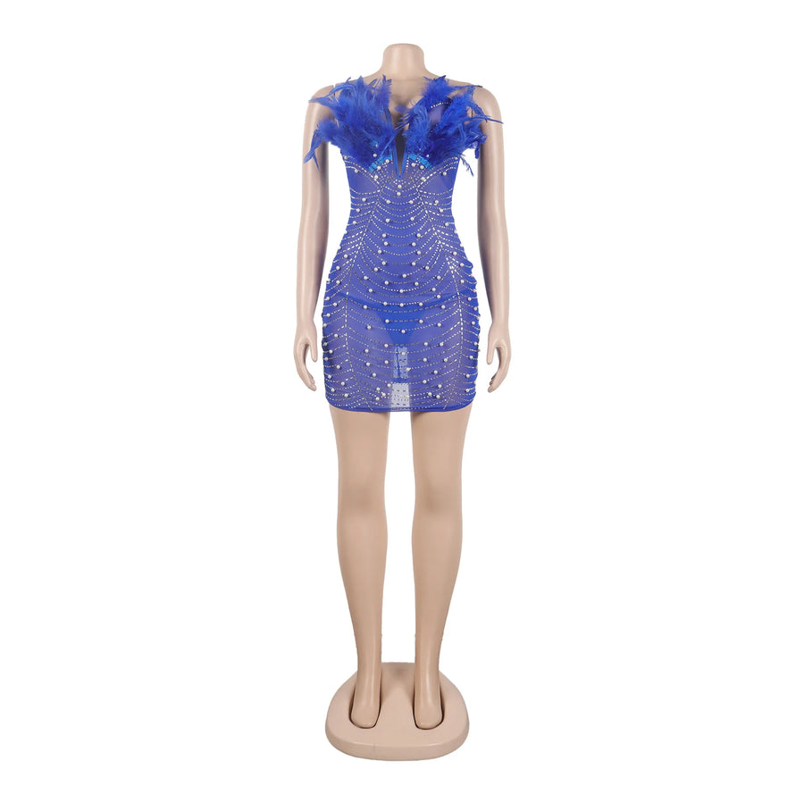 Wholesale Women's Rhinestone Strapless Mini Dress
