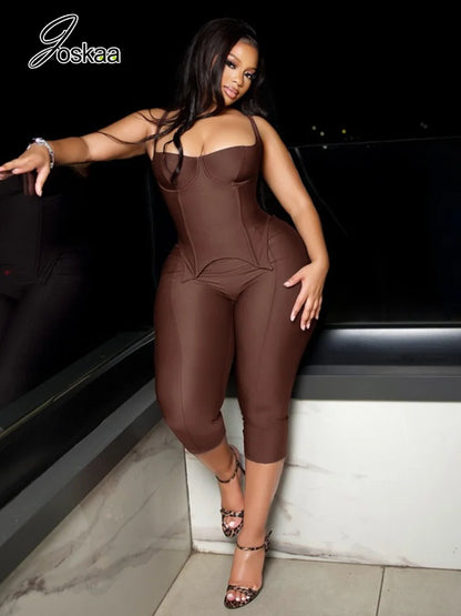 Wholesale Women's Crop High Waist Two Piece Set Dark Brown – Front View