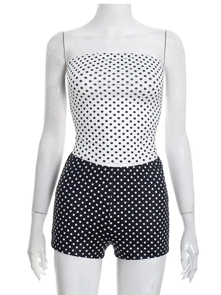 Joskaa Polka Dot Strapless Two Piece Set - two piece set image 5