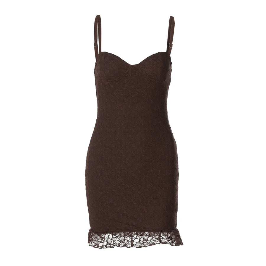 Women's Lace Sleeveless Bodycon Mini Dress - Additional View 7