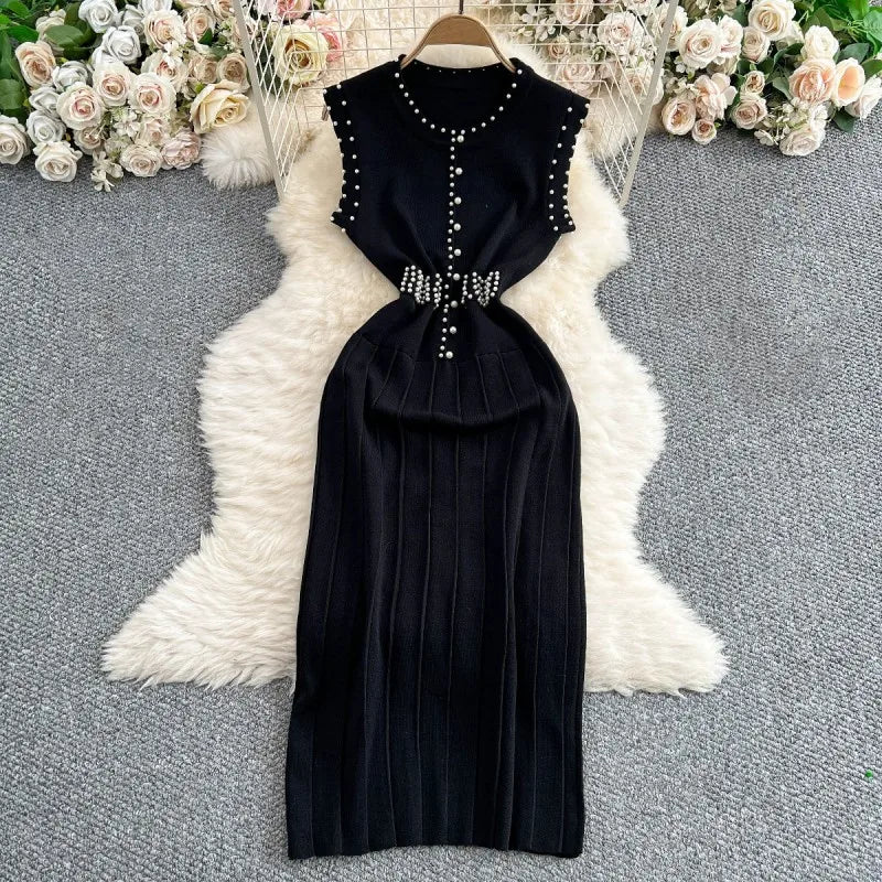 Women's Sleeveless Pleated Bodycon Dress