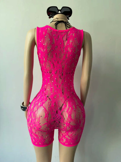 Joskaa Rhinestone Ribbed Knit Bodycon Swimwear - swimwear image 3
