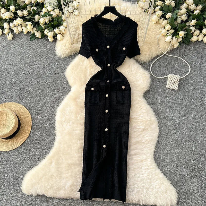 Women's Knit Short Sleeve Ribbed Bodycon Dress
