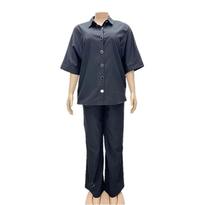 Women's Short Sleeve Flare Two Piece Set