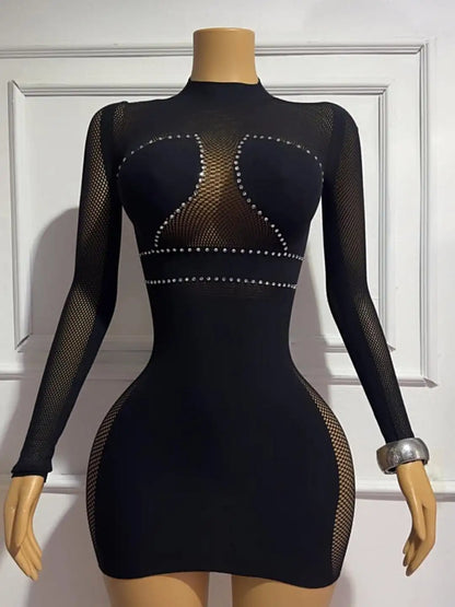 Women's Cutout Long Sleeve Bodycon Mini Dress