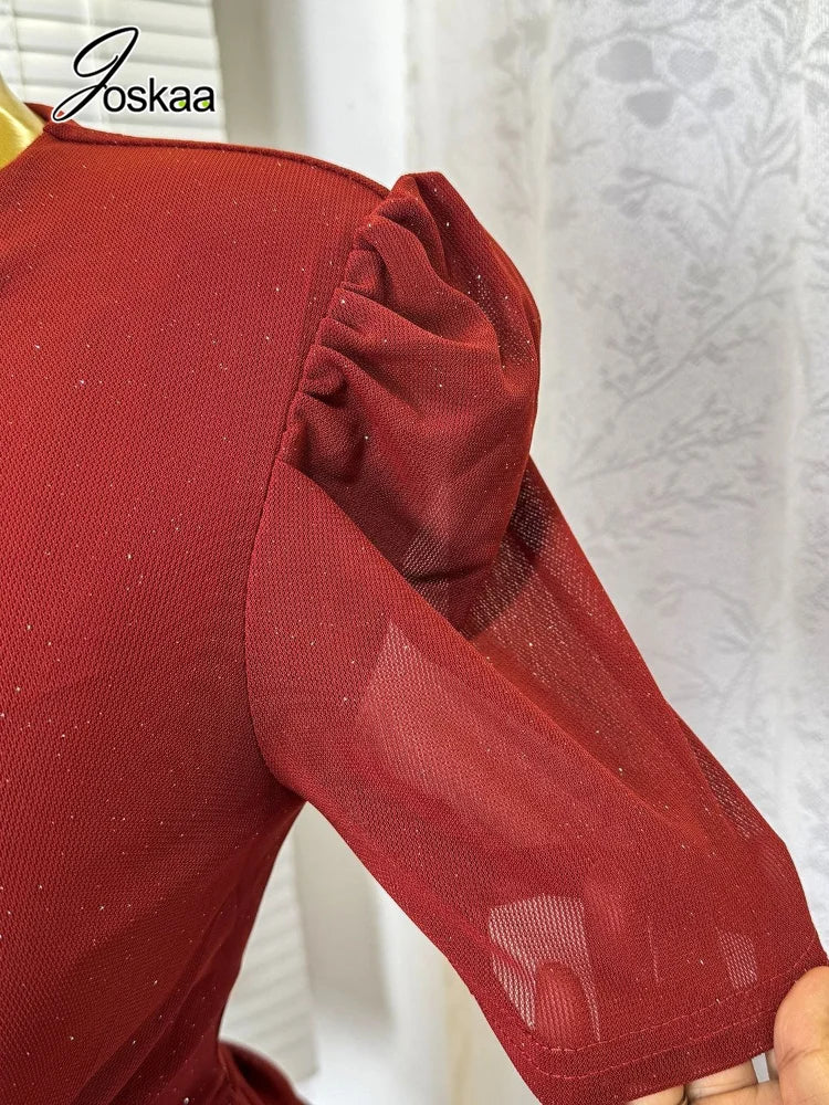 Women's Sequin Ruched V-neck Bodycon Mini Dress - Detail View