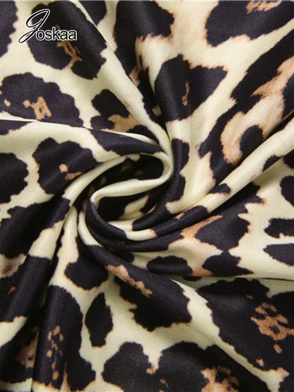 Women's Leopard Print Sleeveless Bodycon Mini Dress - Detail View 5