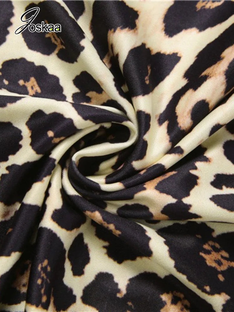 Women's Leopard Print Sleeveless Bodycon Mini Dress - Detail View 5