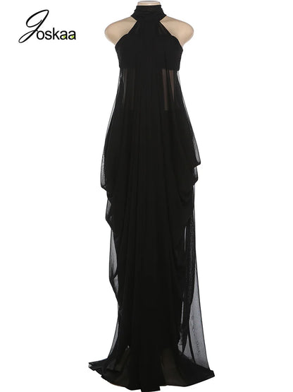 Women's Mesh Cutout Strapless Two Piece Set Black – Back View