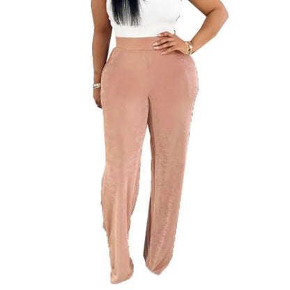 Women's Sequin High Waist Flare Wide Leg Shiny Pants