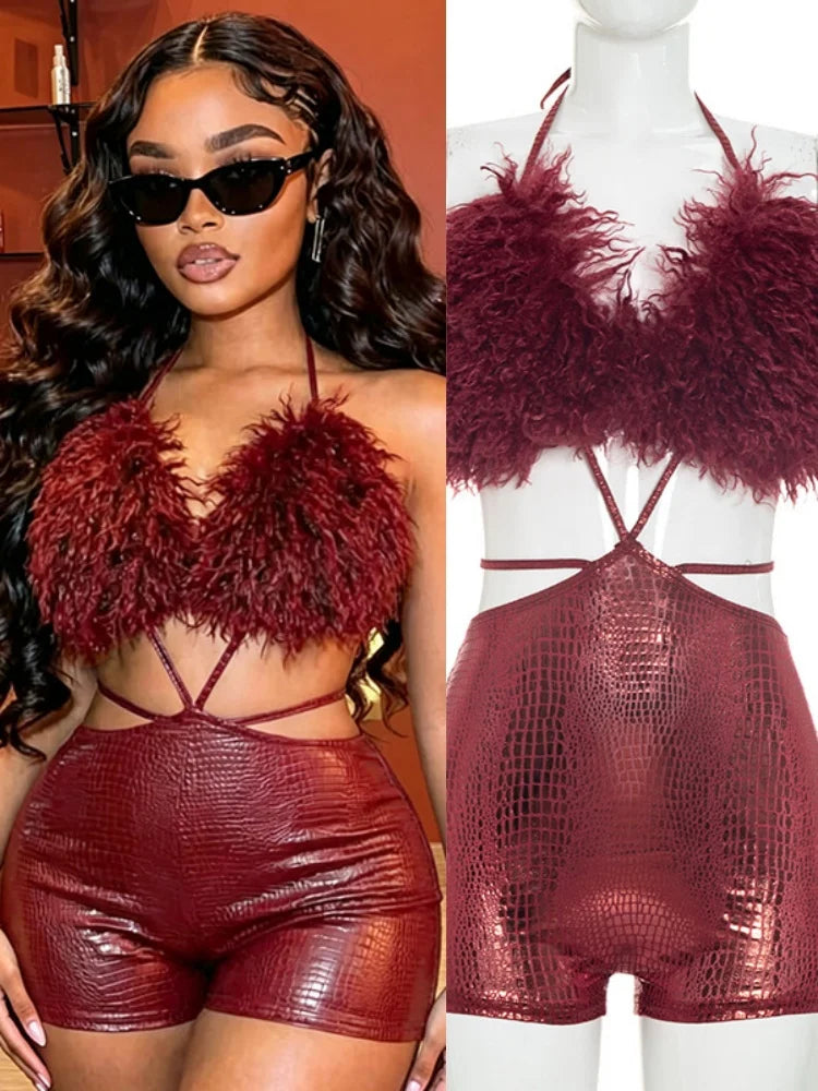 Women's Backless Cutout V-neck Halter Romper 3021 - Additional View 8