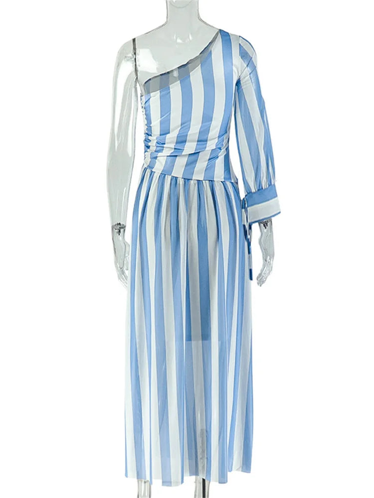 Joskaa Stripe Mesh Bodycon Maxi Dress - maxi dress image 4