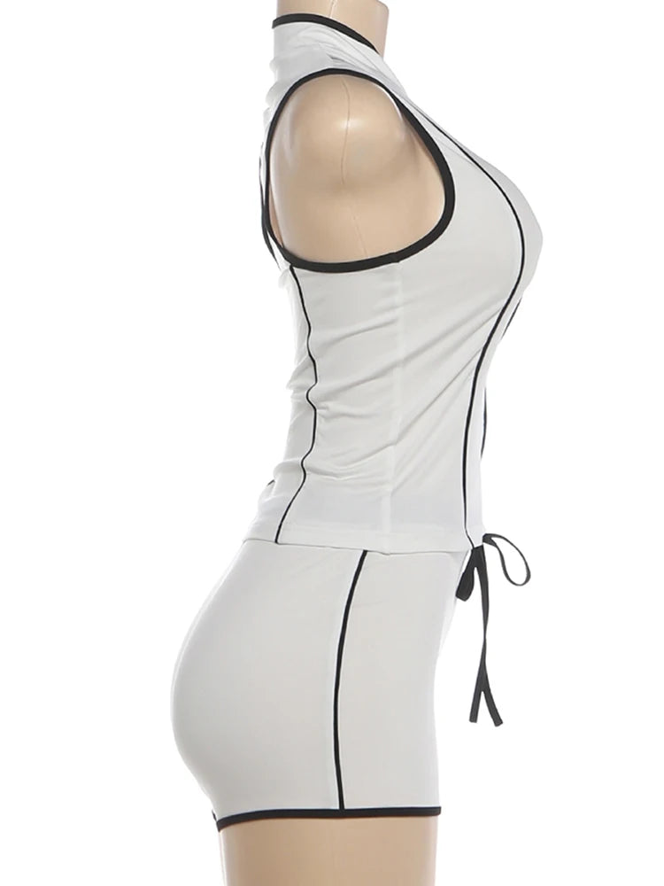 Joskaa Zip Up Crop Two Piece Set Patchwork Sporty Zip-up - two piece set image 3