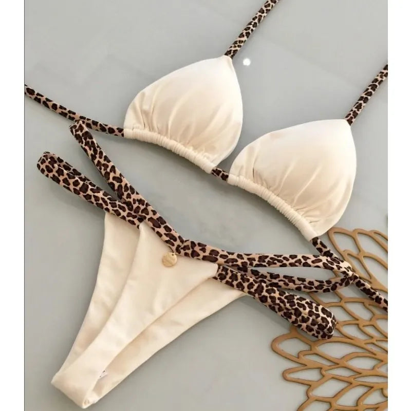 Women's High Waist Swimwear Piece Triangle Bikini Set