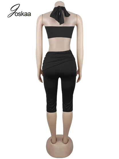 Women's Halter Two Piece Set Criss Cross - Detail View 4