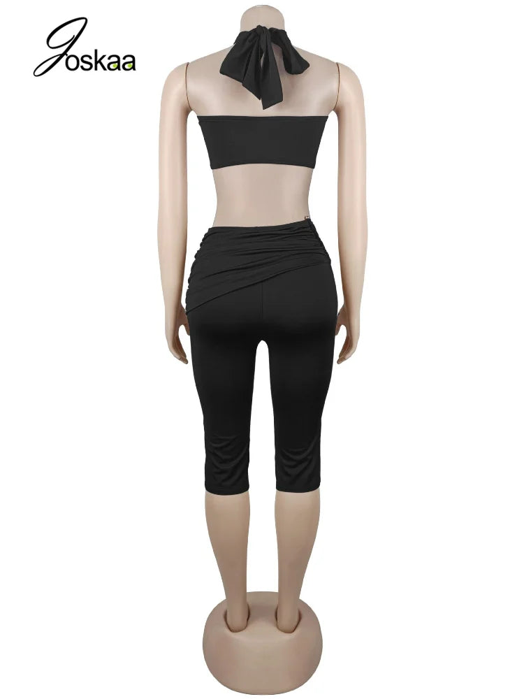 Women's Halter Two Piece Set Criss Cross - Detail View 4