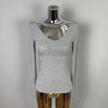 Wholesale Women's Mesh Long Sleeve Bodycon Top