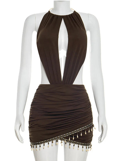 Joskaa Backless Halter Bodycon Mini Dress - mini dress image 5