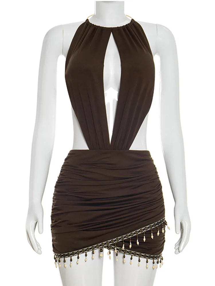Joskaa Backless Halter Bodycon Mini Dress - mini dress image 5