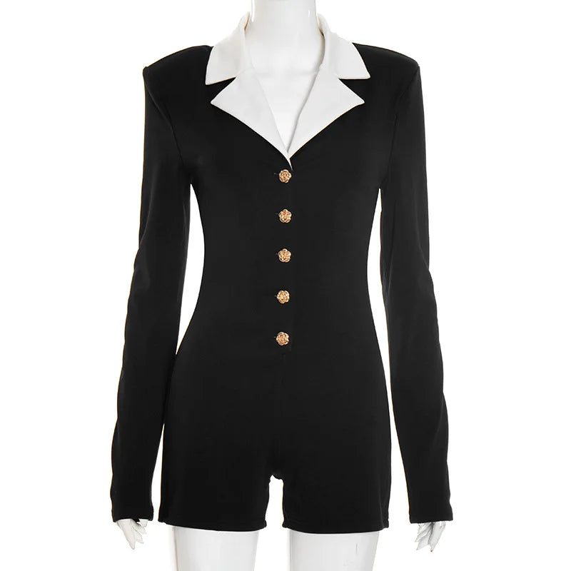 Joskaa Long Sleeve Bodycon Romper Fall Rose Metal - romper image 5