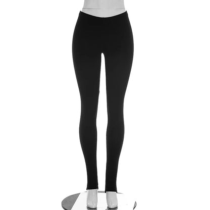 Women's Bodycon Pants Stirrup Leggings Low - Detail View 8