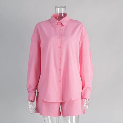Women's Long Sleeve Comfort Lapel Full Two Piece Set