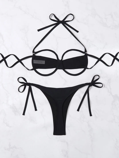 Joskaa Swimwear Solid Hollow Out - swimwear image 3