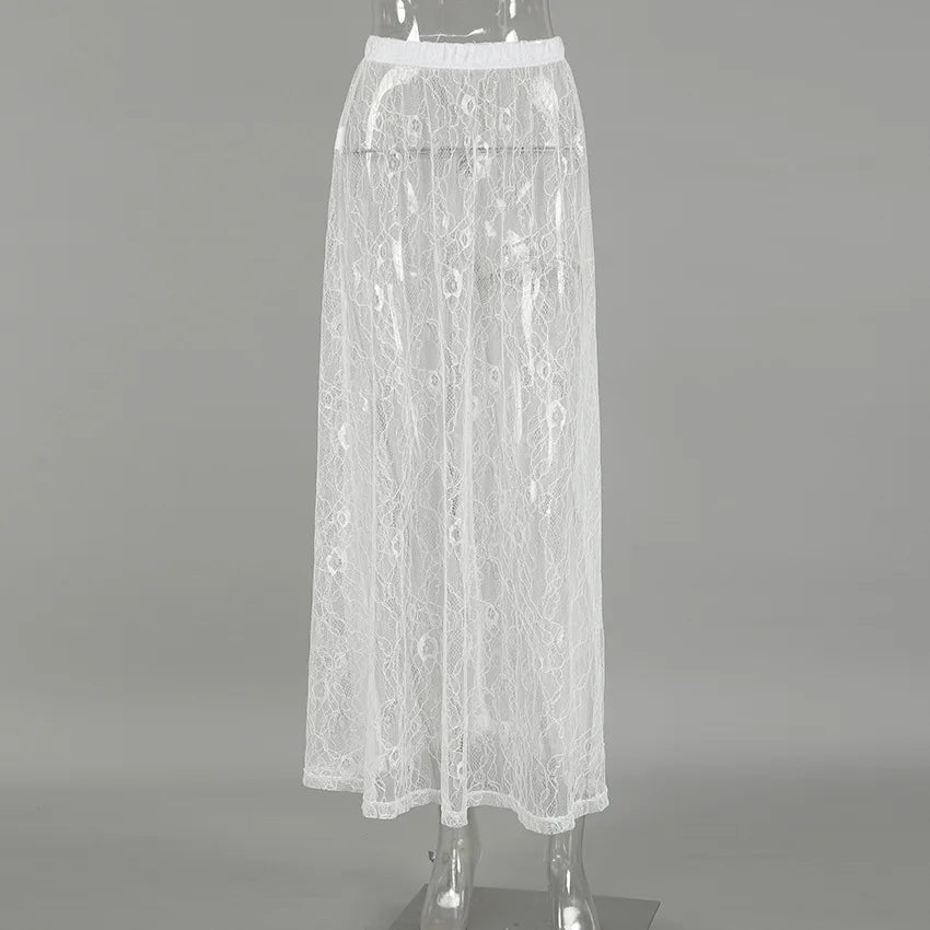 Joskaa Lace High Waist Maxi Skirt Fall See Through - skirt image 5