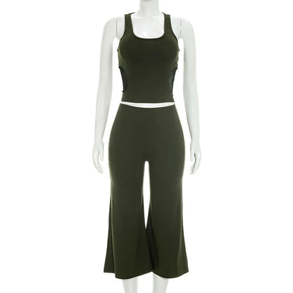 Women's Mesh High Waist Wide Leg Two Piece Set - Additional View 9