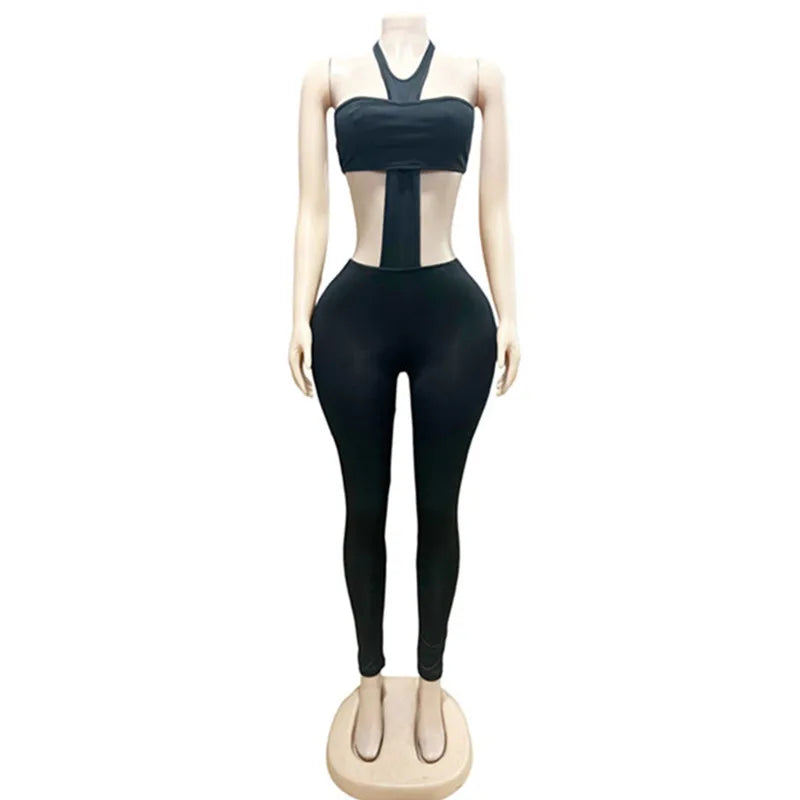 Joskaa Backless Halter Strapless Bodycon Two Piece Set - two piece set image 4