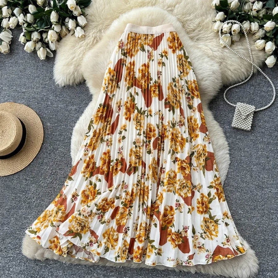 Women's Floral Print High Waist Maxi Dress - Additional View 9