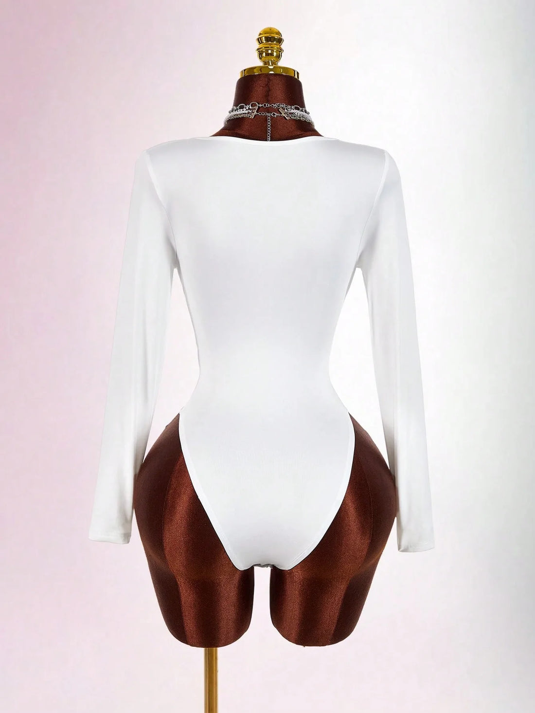 Joskaa Lace Ruched Long Sleeve Bodycon Romper - romper image 4