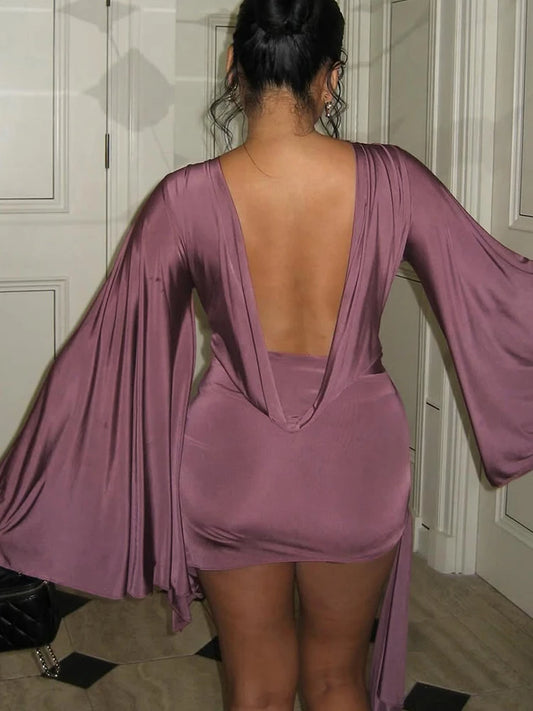 Joskaa Backless Bodycon Romper Irregular Playsuits O-neck - romper image 1