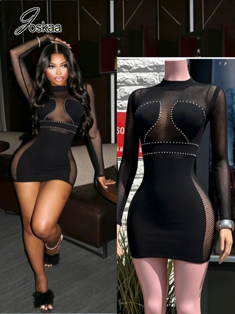 Women's Cutout Long Sleeve Bodycon Mini Dress – Women's Fashion Wholesale – Front View