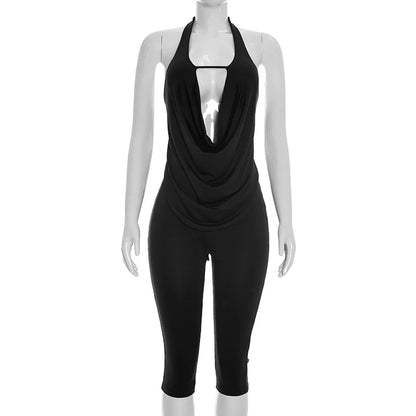 Joskaa Backless Halter Crop Two Piece Set - two piece set image 5