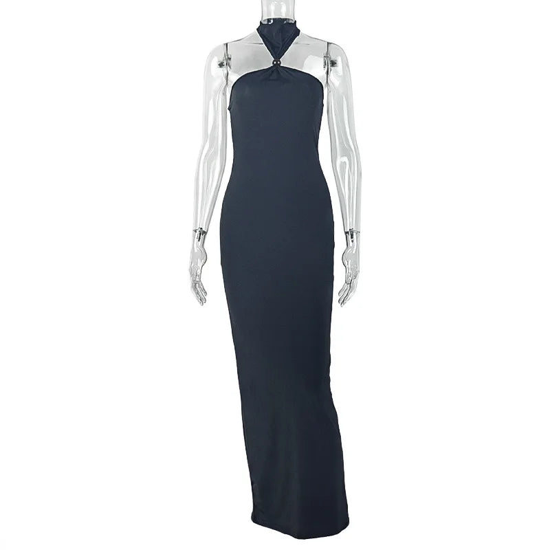 Joskaa Backless Halter Sleeveless Bodycon Maxi Dress - maxi dress image 5