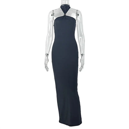Joskaa Backless Halter Sleeveless Bodycon Maxi Dress - maxi dress image 5